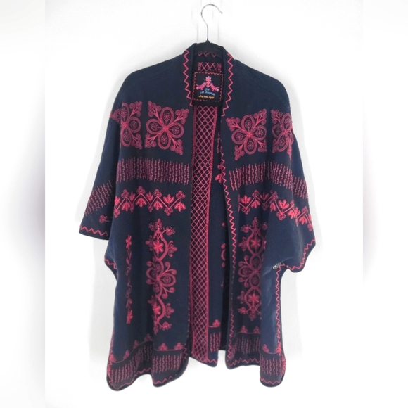 Johnny Was Classic Cape Embroidered One Size - Picture 1 of 8